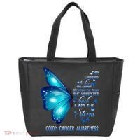 I Am The Storm Colon Cancer Awareness Butterfly Tote Bag thumb 0