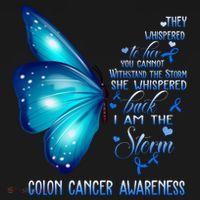 I Am The Storm Colon Cancer Awareness Butterfly Tote Bag thumb 4