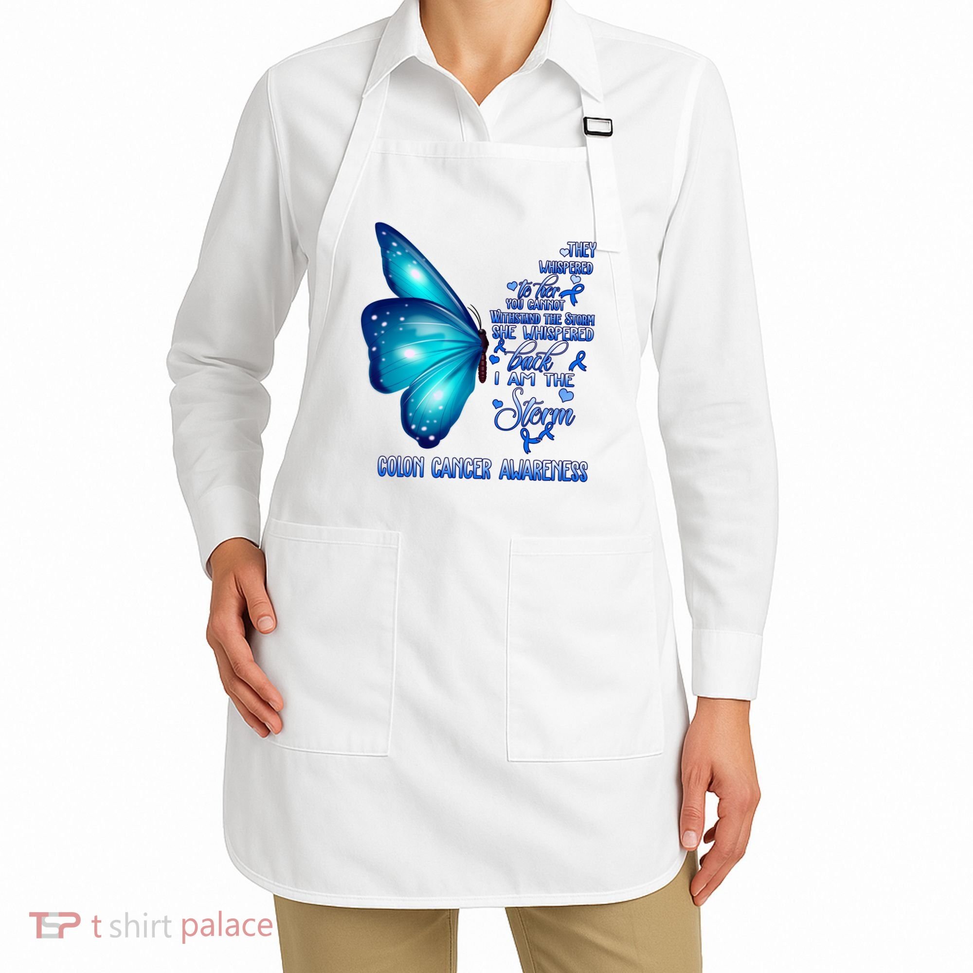 I Am The Storm Colon Cancer Awareness Butterfly Apron