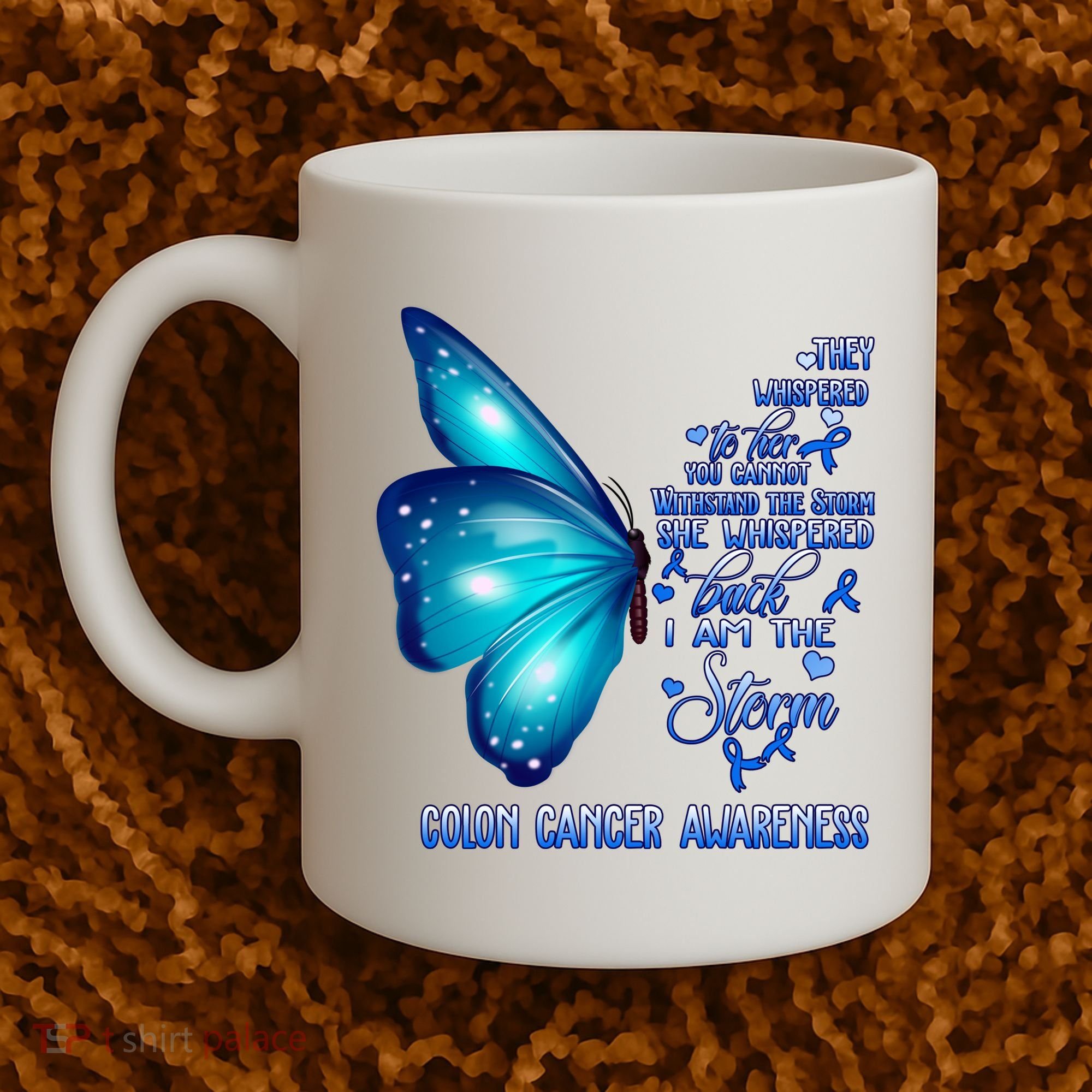 I Am The Storm Colon Cancer Awareness Butterfly Coffee Mug