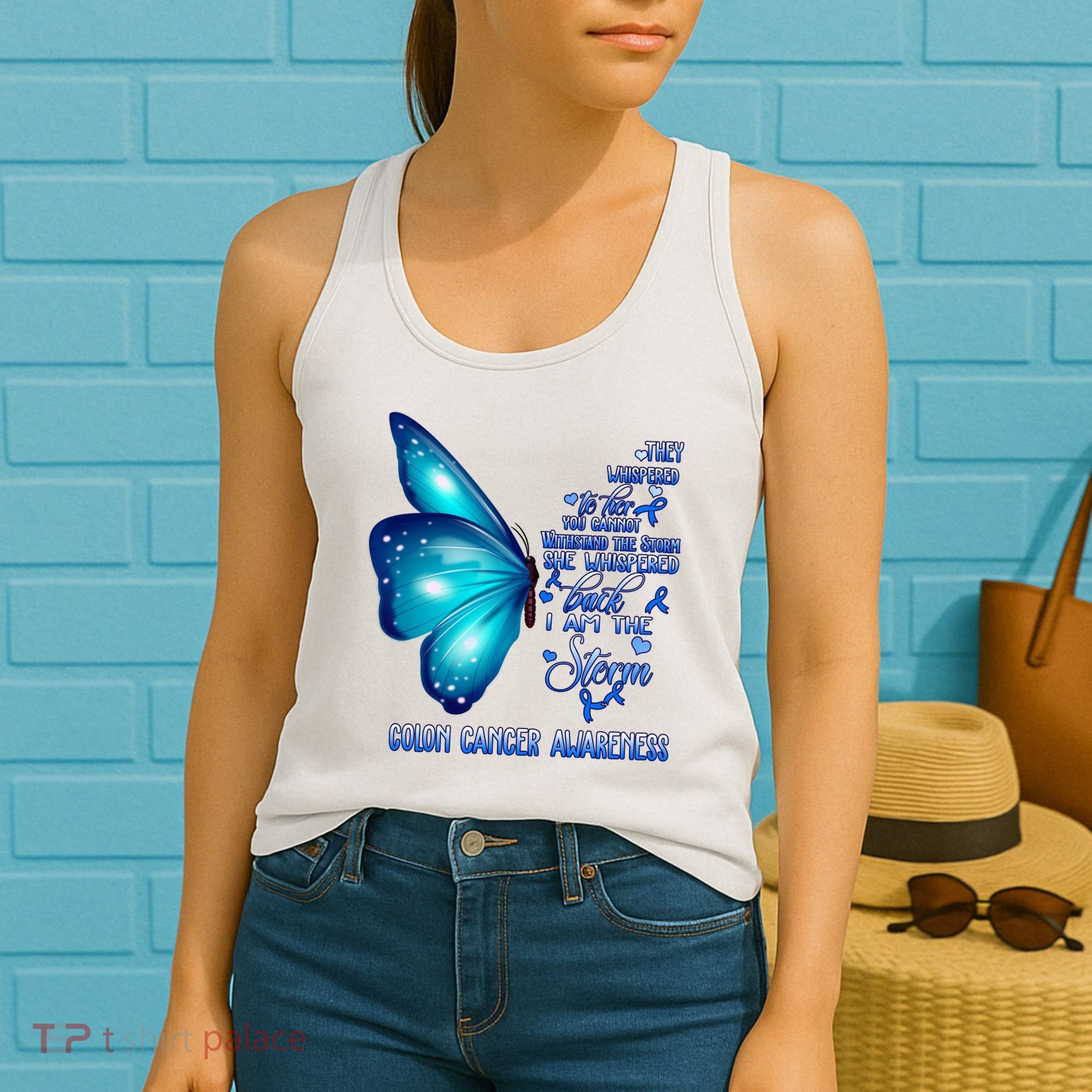 I Am The Storm Colon Cancer Awareness Butterfly Women's Tank Top