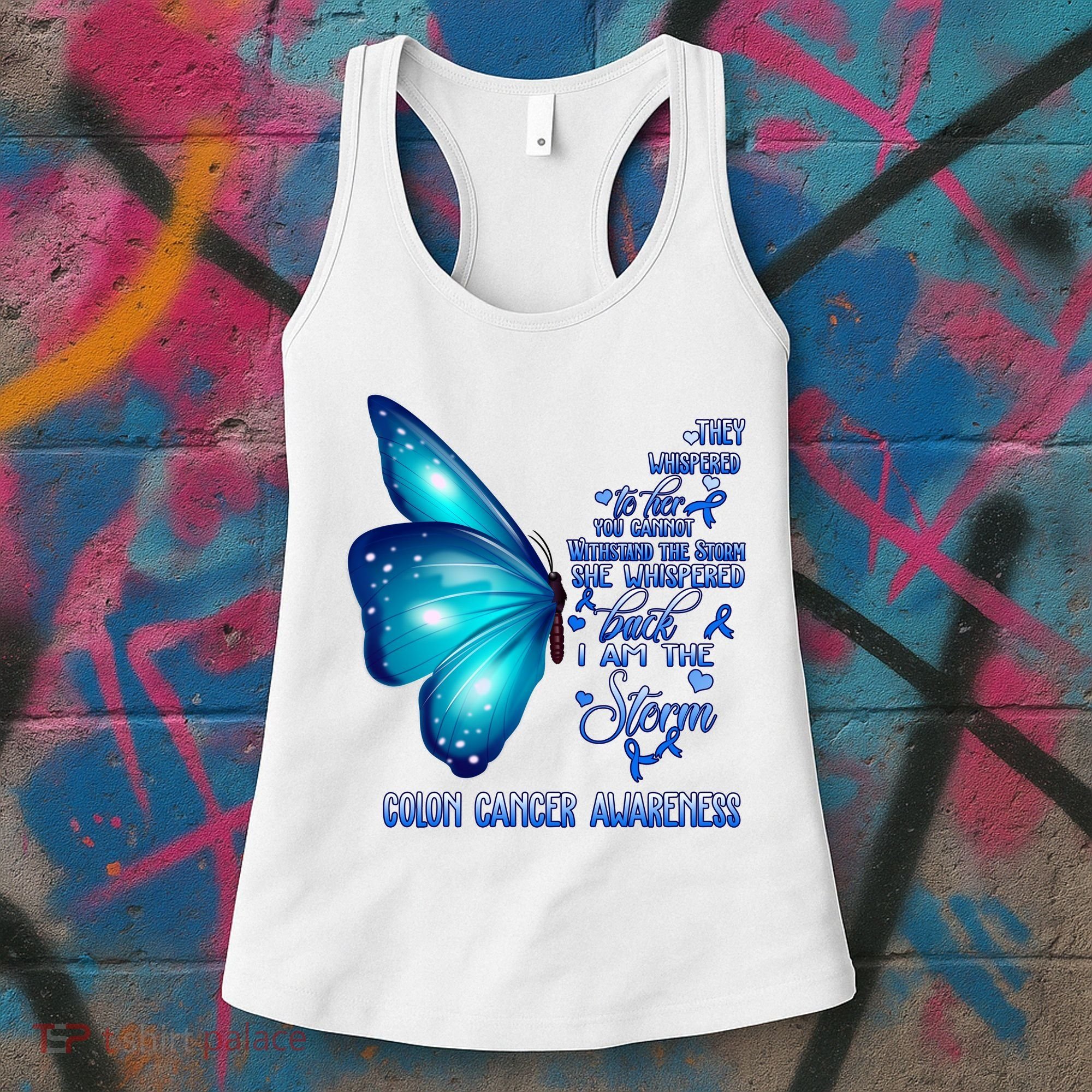I Am The Storm Colon Cancer Awareness Butterfly Women's Tank Top