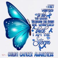 I Am The Storm Colon Cancer Awareness Butterfly Baby Bodysuit thumb 2