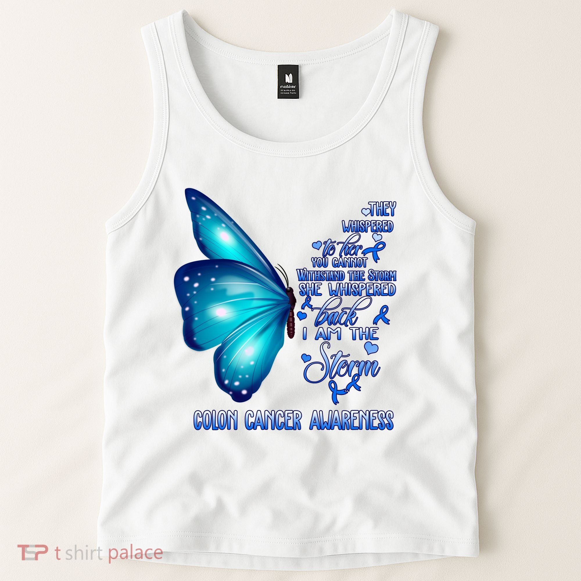 I Am The Storm Colon Cancer Awareness Butterfly Tank Top