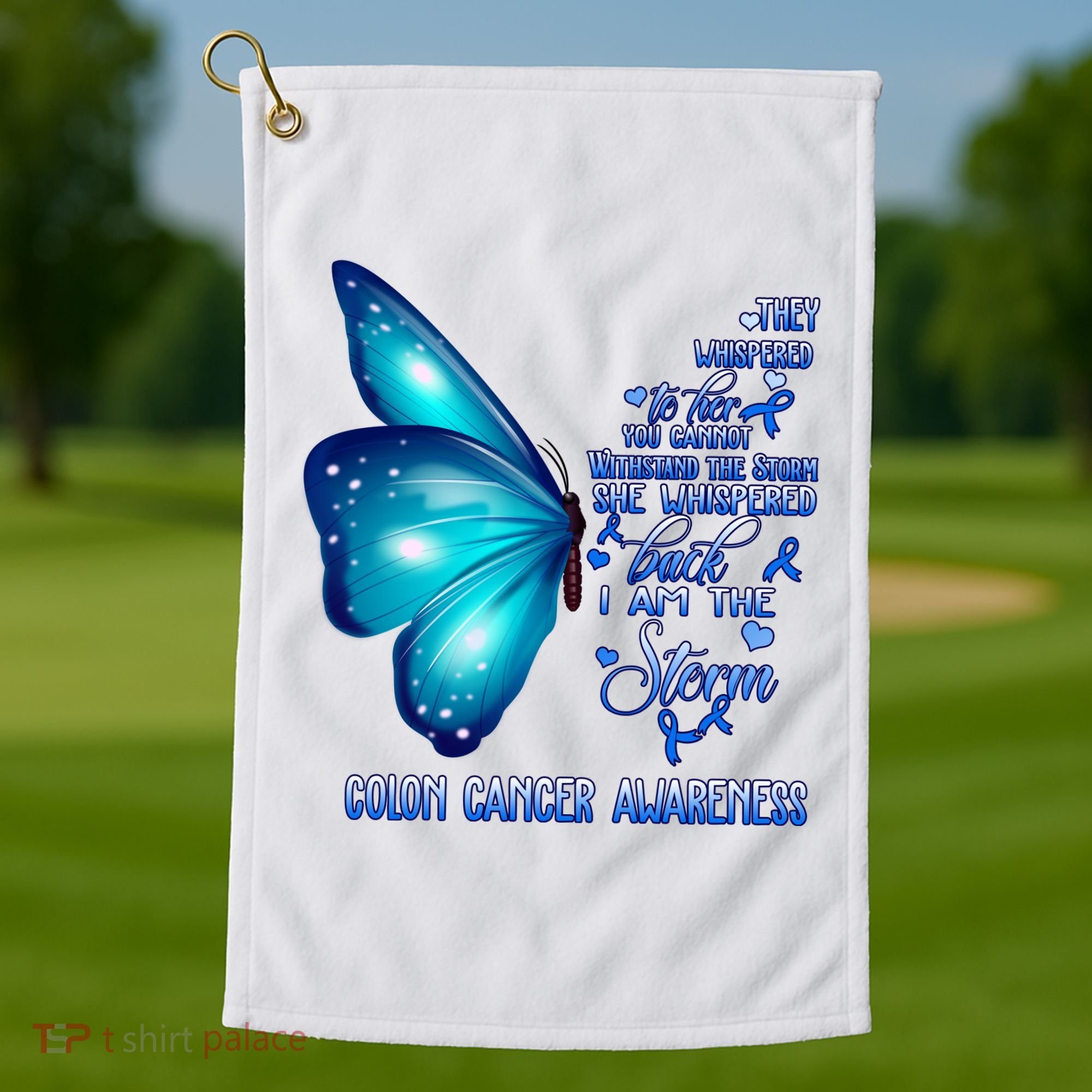 I Am The Storm Colon Cancer Awareness Butterfly Golf Towel