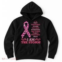 I Am The Storm Breast Cancer Ribbon Hoodie thumb 0