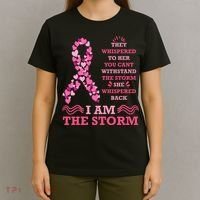 I Am The Storm Breast Cancer Ribbon T-Shirt thumb 4