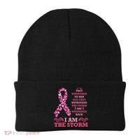 I Am The Storm Breast Cancer Ribbon Beanie thumb 0