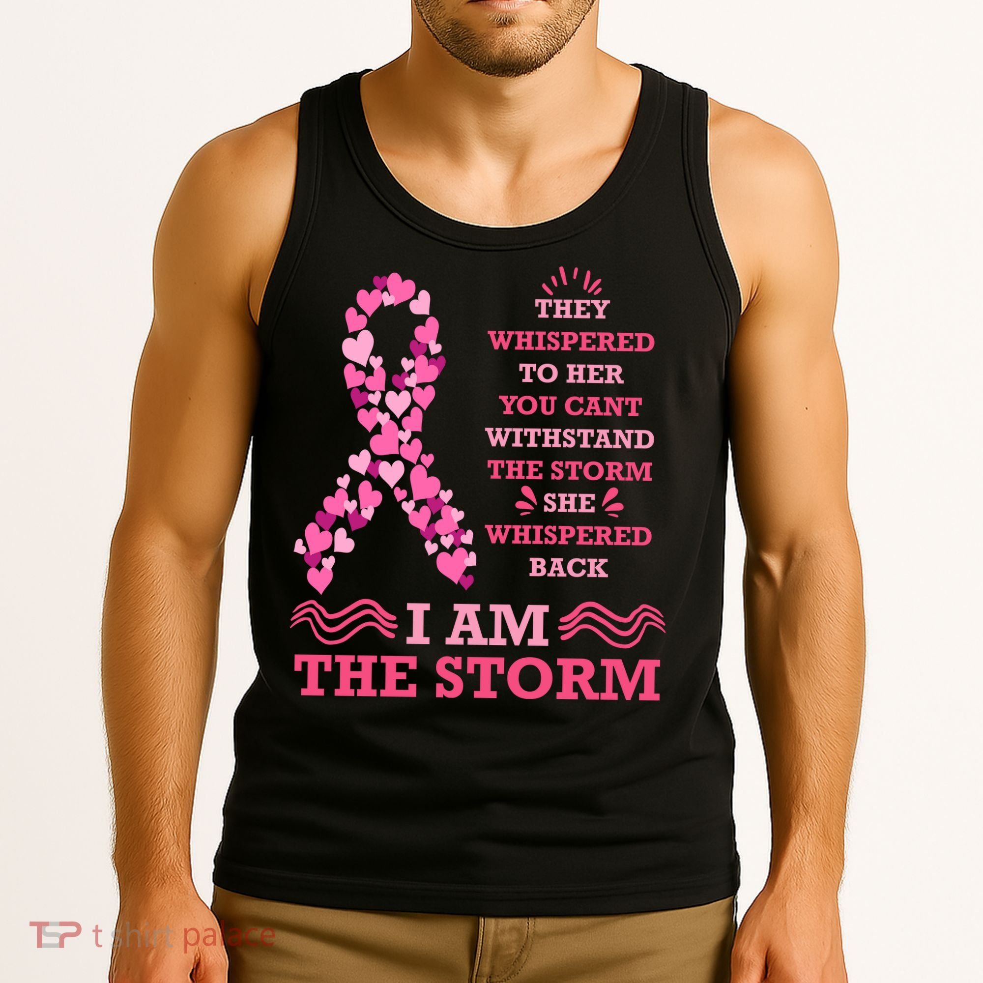 I Am The Storm Breast Cancer Ribbon Tank Top