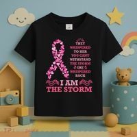 I Am The Storm Breast Cancer Ribbon Toddler T-Shirt thumb 3