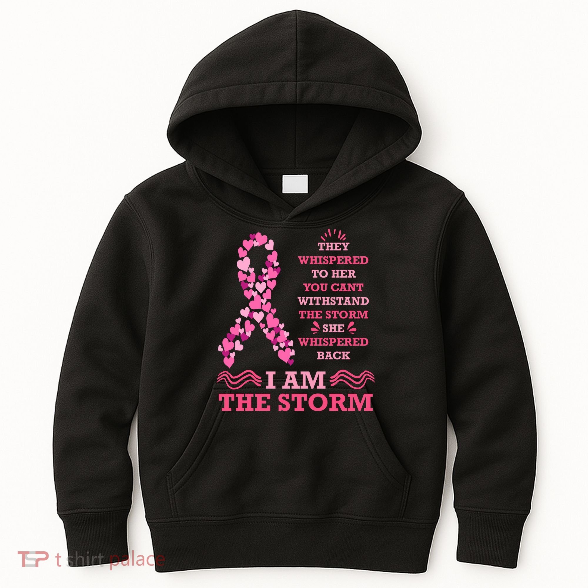 I Am The Storm Breast Cancer Ribbon Kids Hoodie