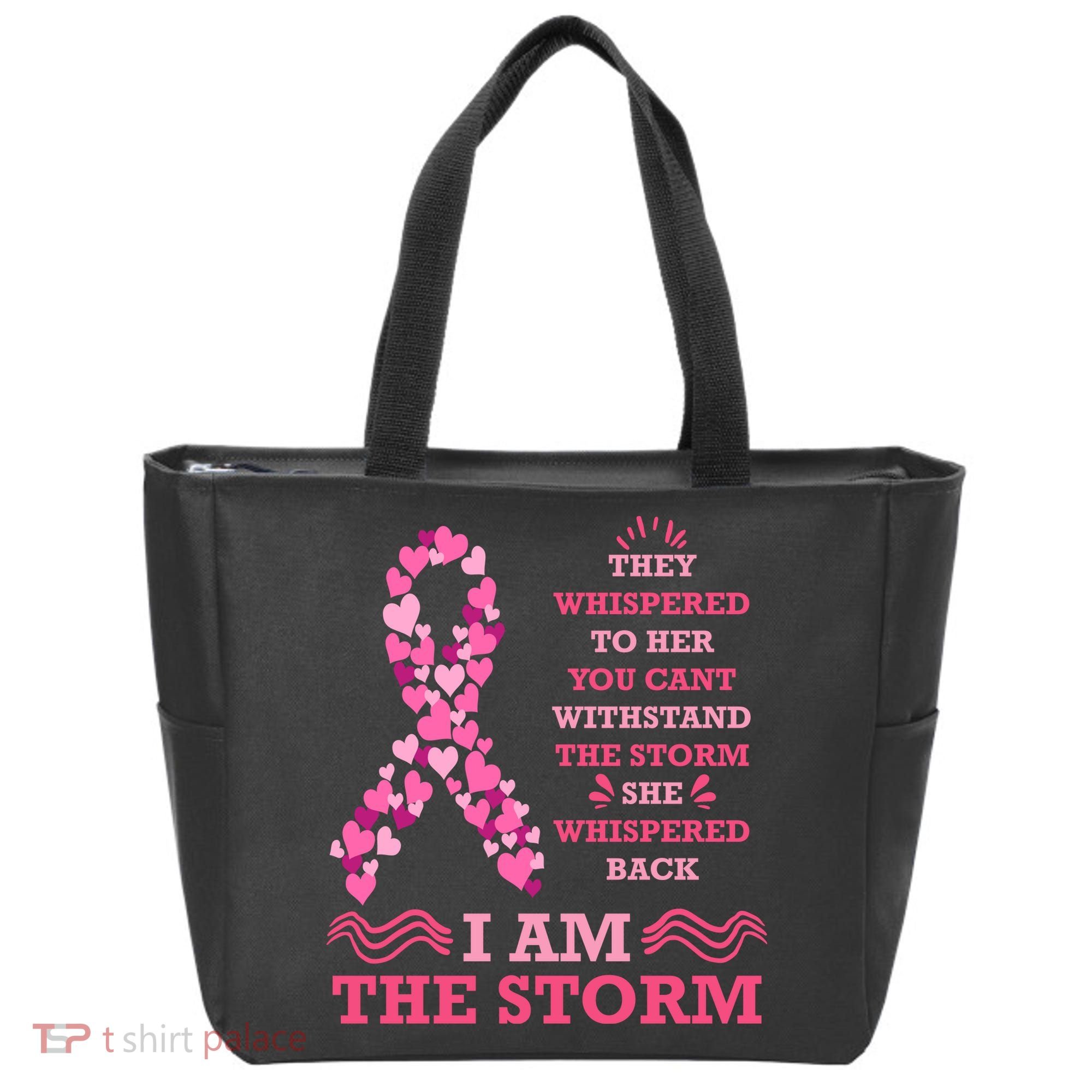 I Am The Storm Breast Cancer Ribbon Tote Bag