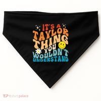 It's A T.aylor Thing You Wouldn't Understand Retro Groovy USA-Made Doggie Bandana thumb 0