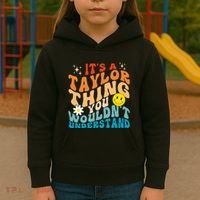 It's A T.aylor Thing You Wouldn't Understand Retro Groovy Kids Hoodie thumb 3