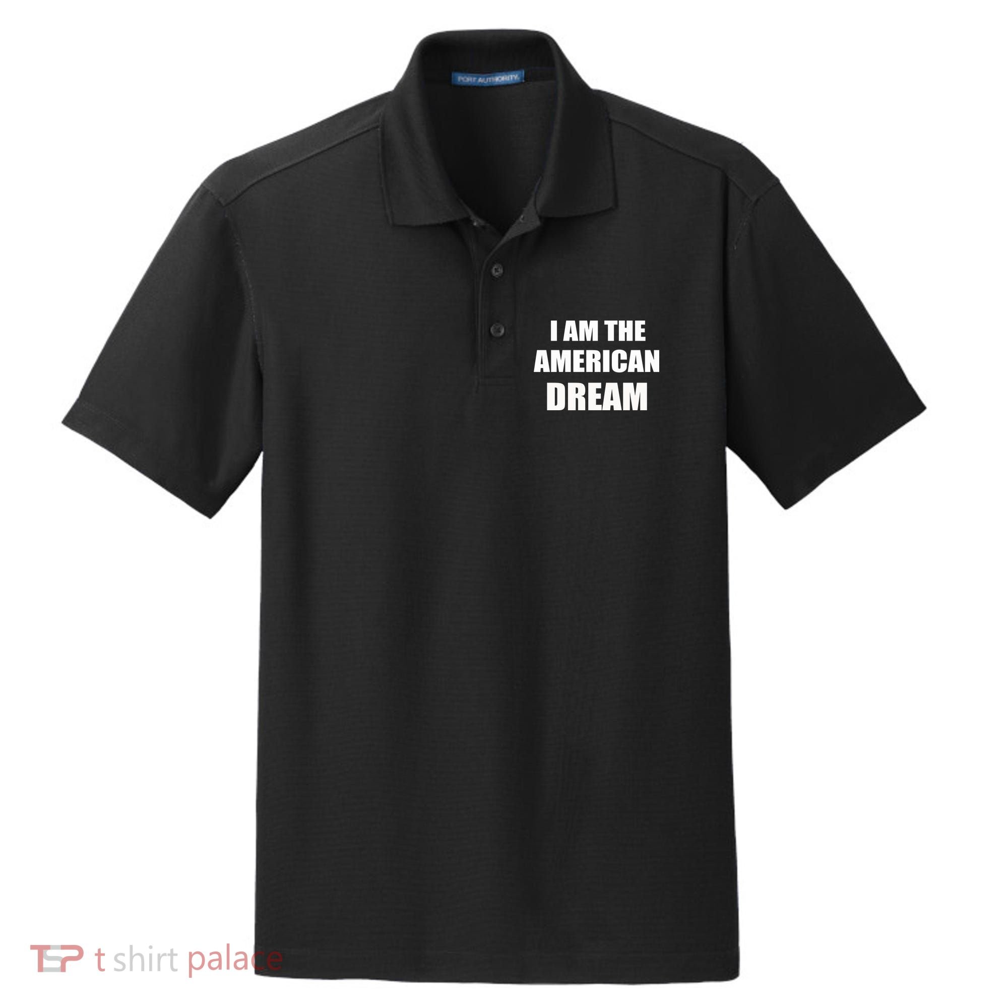 I Am The American Dream Dry Zone Grid Polo