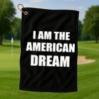 I Am The American Dream Golf Towel thumb 1
