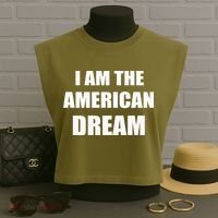 I Am The American Dream Garment-Dyed Women's Muscle Tee thumb 3
