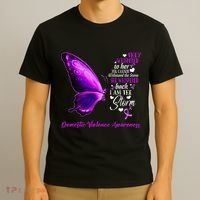 I am the storm Domestic Violence Awareness Butterfly T-Shirt thumb 3