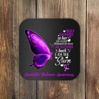I am the storm Domestic Violence Awareness Butterfly Coaster thumb 0
