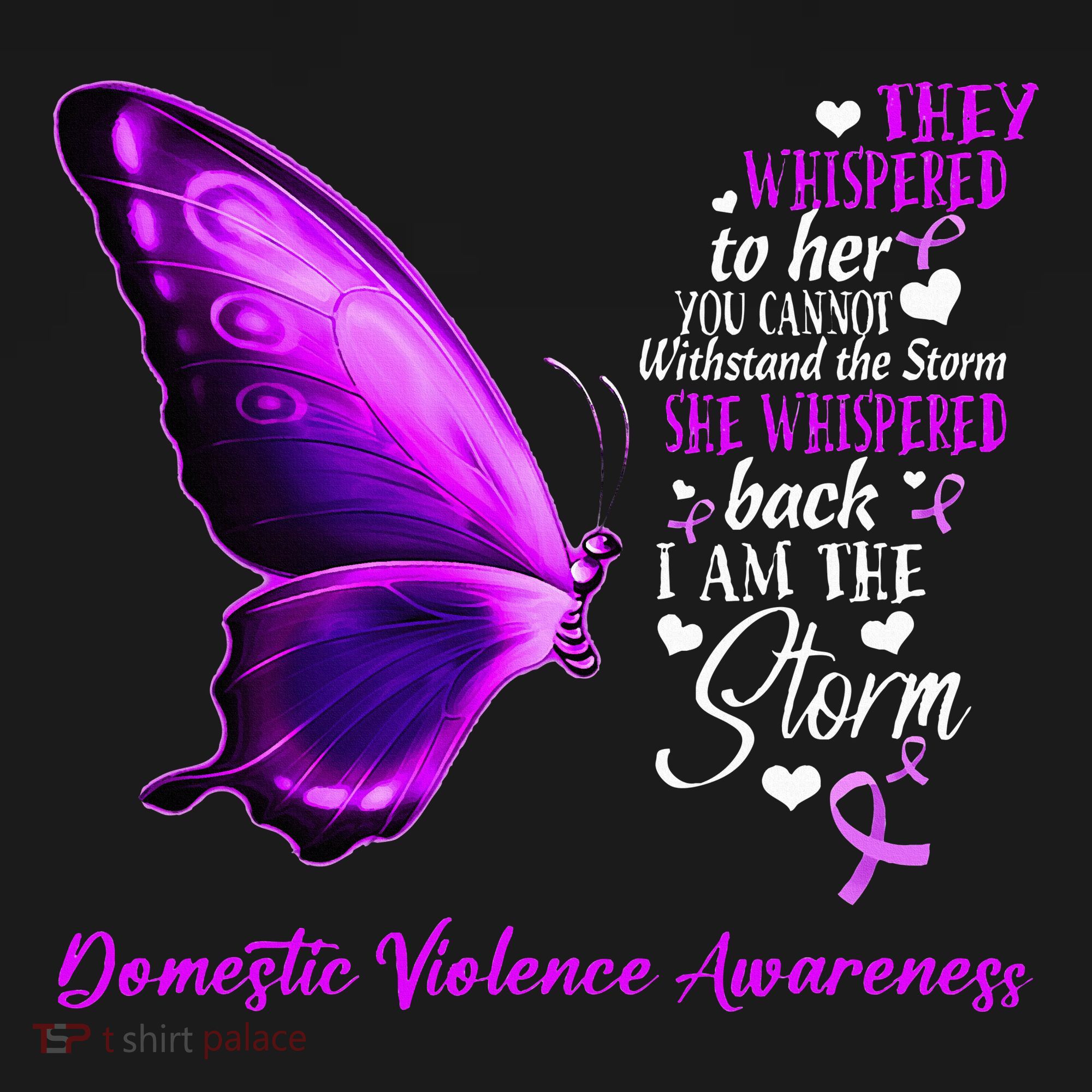 I am the storm Domestic Violence Awareness Butterfly Women's Hoodie