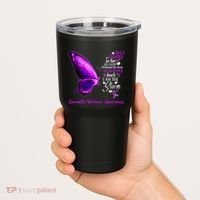 I am the storm Domestic Violence Awareness Butterfly Tumbler thumb 2