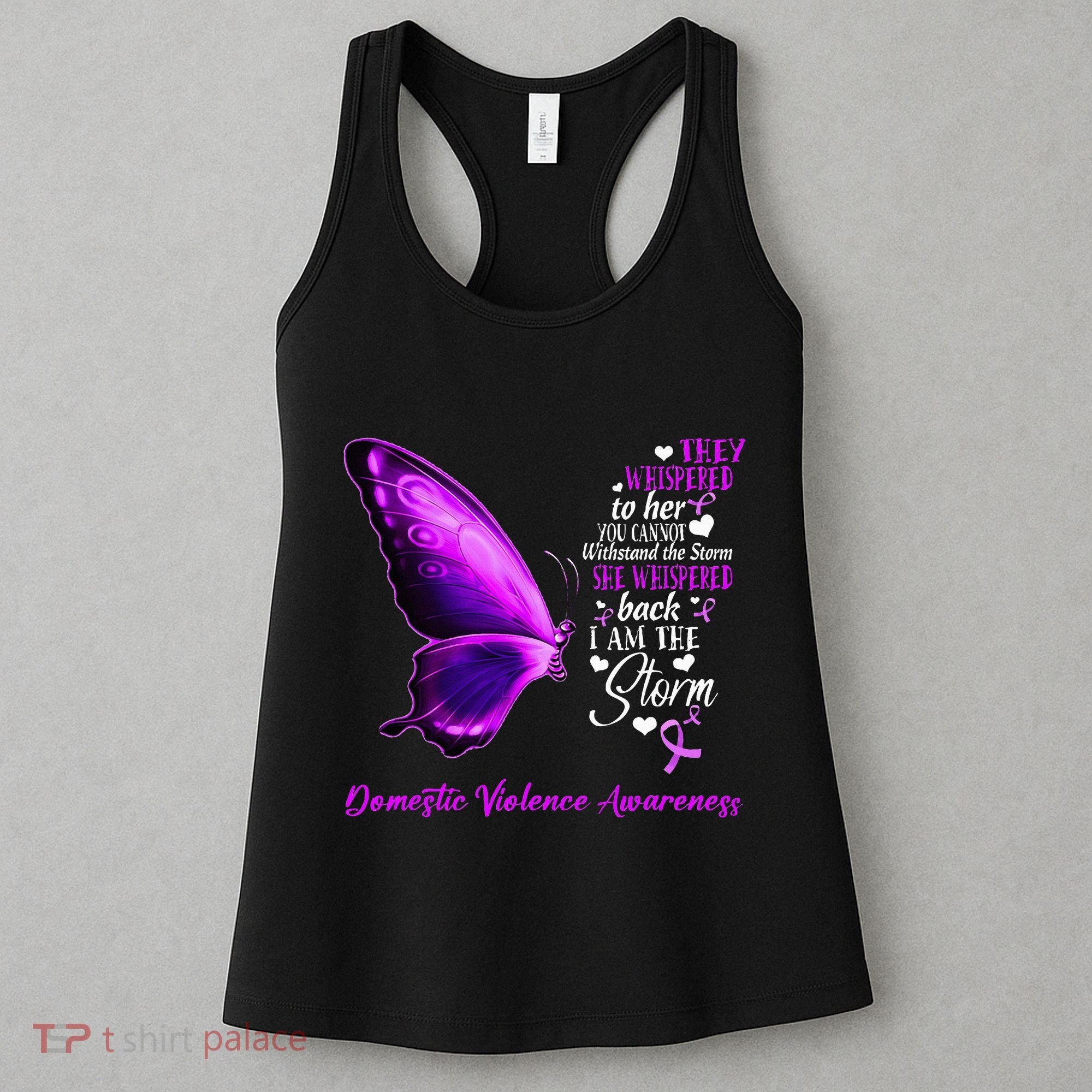 I am the storm Domestic Violence Awareness Butterfly Women's Tank Top