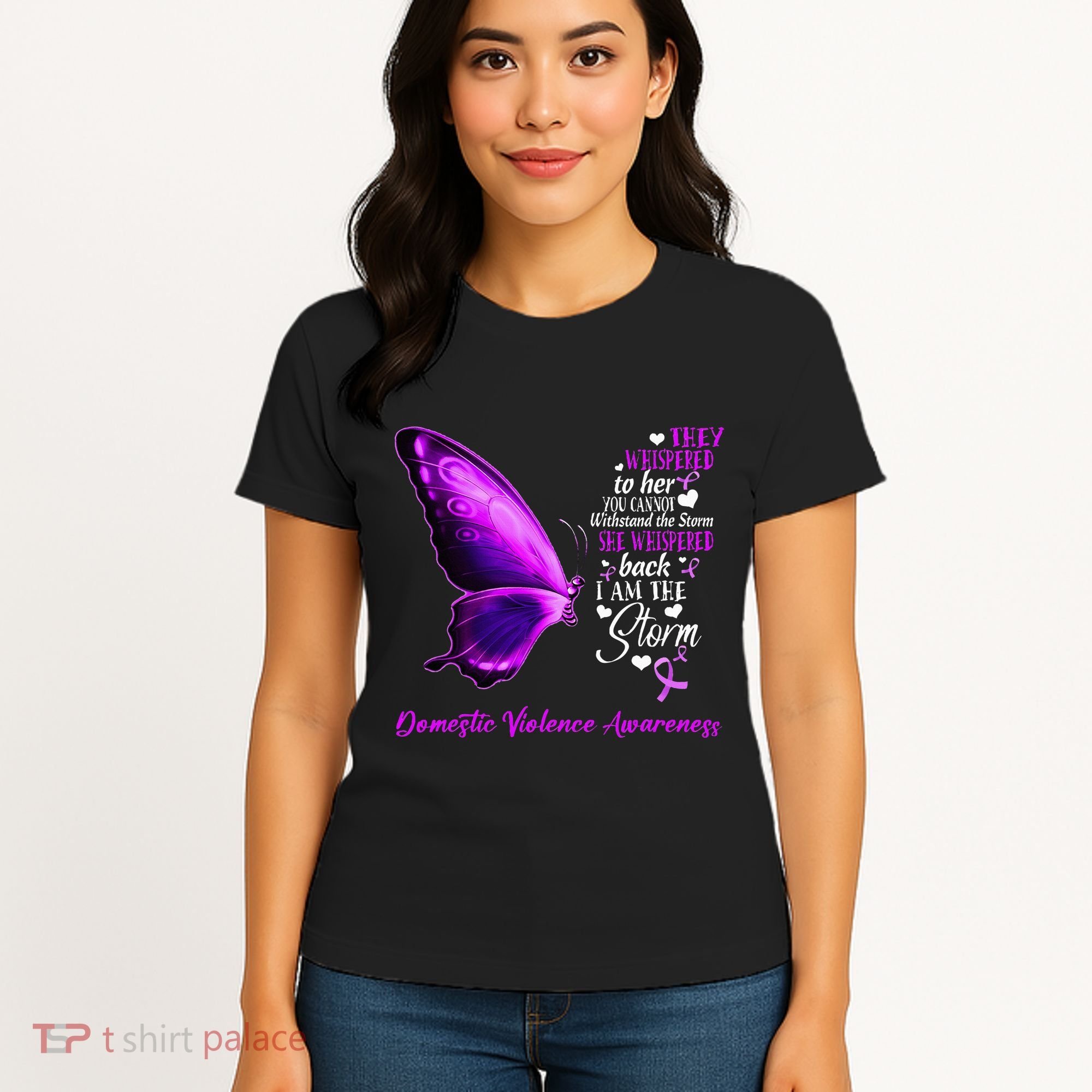 I am the storm Domestic Violence Awareness Butterfly Women's T-Shirt