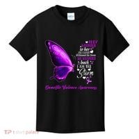 I am the storm Domestic Violence Awareness Butterfly Kids T-Shirt thumb 0
