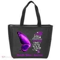 I am the storm Domestic Violence Awareness Butterfly Tote Bag thumb 0