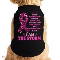 I Am The Storm Quote Breast Cancer Awareness Doggie Tank thumb 0