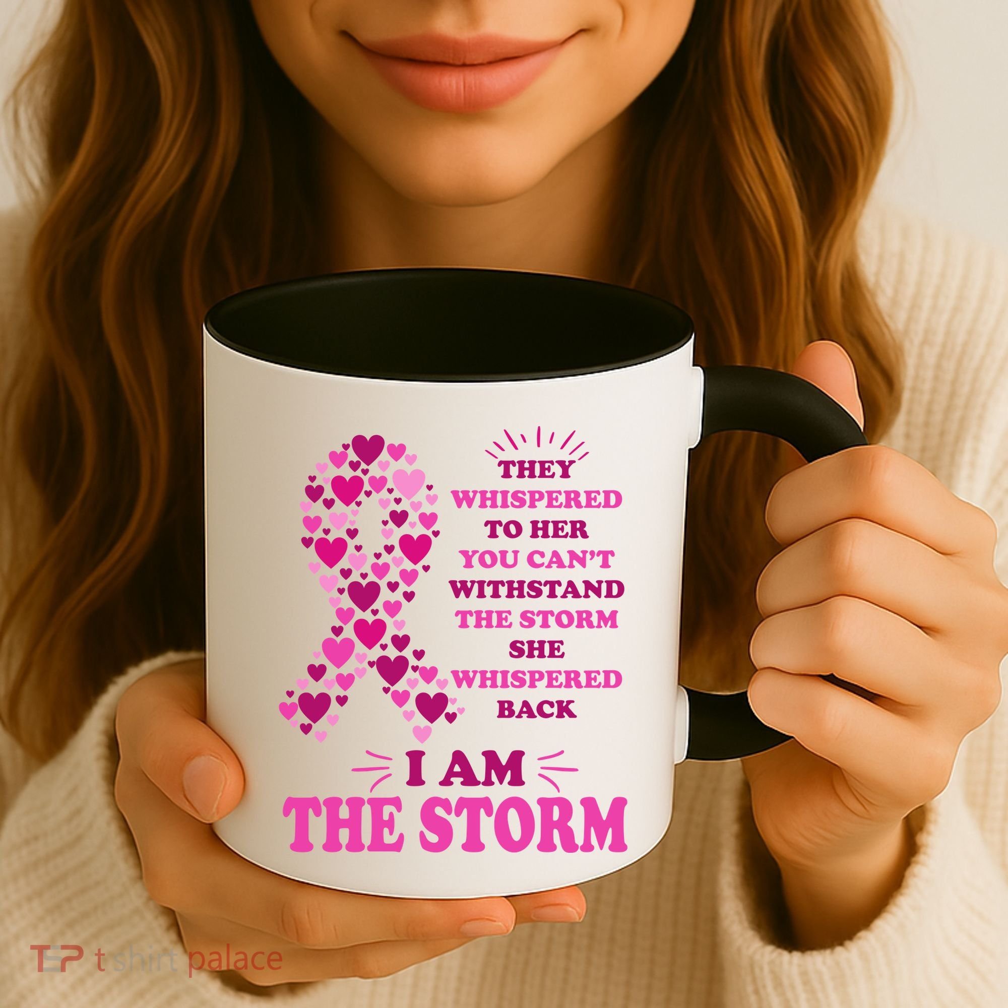 I Am The Storm Quote Breast Cancer Awareness Coffee Mug