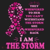 I Am The Storm Quote Breast Cancer Awareness Beanie thumb 2