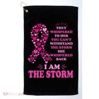 I Am The Storm Quote Breast Cancer Awareness Golf Towel thumb 0