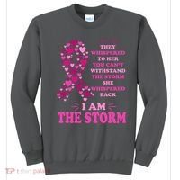 I Am The Storm Quote Breast Cancer Awareness Sweatshirt thumb 0