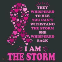 I Am The Storm Quote Breast Cancer Awareness Baby Bodysuit thumb 2