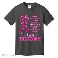 I Am The Storm Quote Breast Cancer Awareness Kids T-Shirt thumb 0