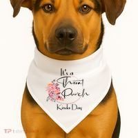 It's A Throat Punch Kinda Day Flowers Fun Sarcastic Quote Gift USA-Made Doggie Bandana thumb 1