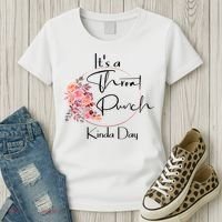 It's A Throat Punch Kinda Day Flowers Fun Sarcastic Quote Gift Women's T-Shirt thumb 3