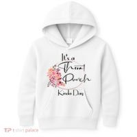 It's A Throat Punch Kinda Day Flowers Fun Sarcastic Quote Gift Kids Hoodie thumb 0