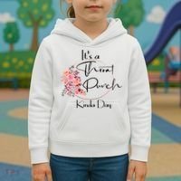 It's A Throat Punch Kinda Day Flowers Fun Sarcastic Quote Gift Kids Hoodie thumb 3