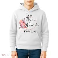 It's A Throat Punch Kinda Day Flowers Fun Sarcastic Quote Gift Kids Hoodie thumb 4