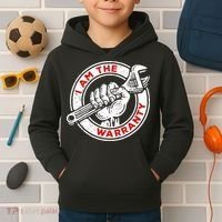 I Am The Warranty, Car Lover Kids Hoodie thumb 2