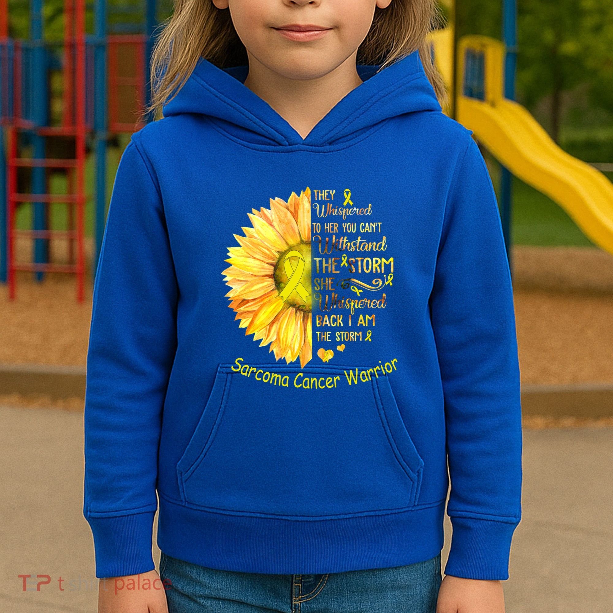 I Am The Storm Sarcoma Cancer Warrior Gift Kids Hoodie