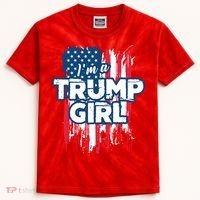 Im A Trump Girl Kids Tie-Dye T-Shirt thumb 0