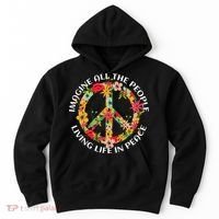 Imagine All The People Living Life In Peace Hoodie thumb 0