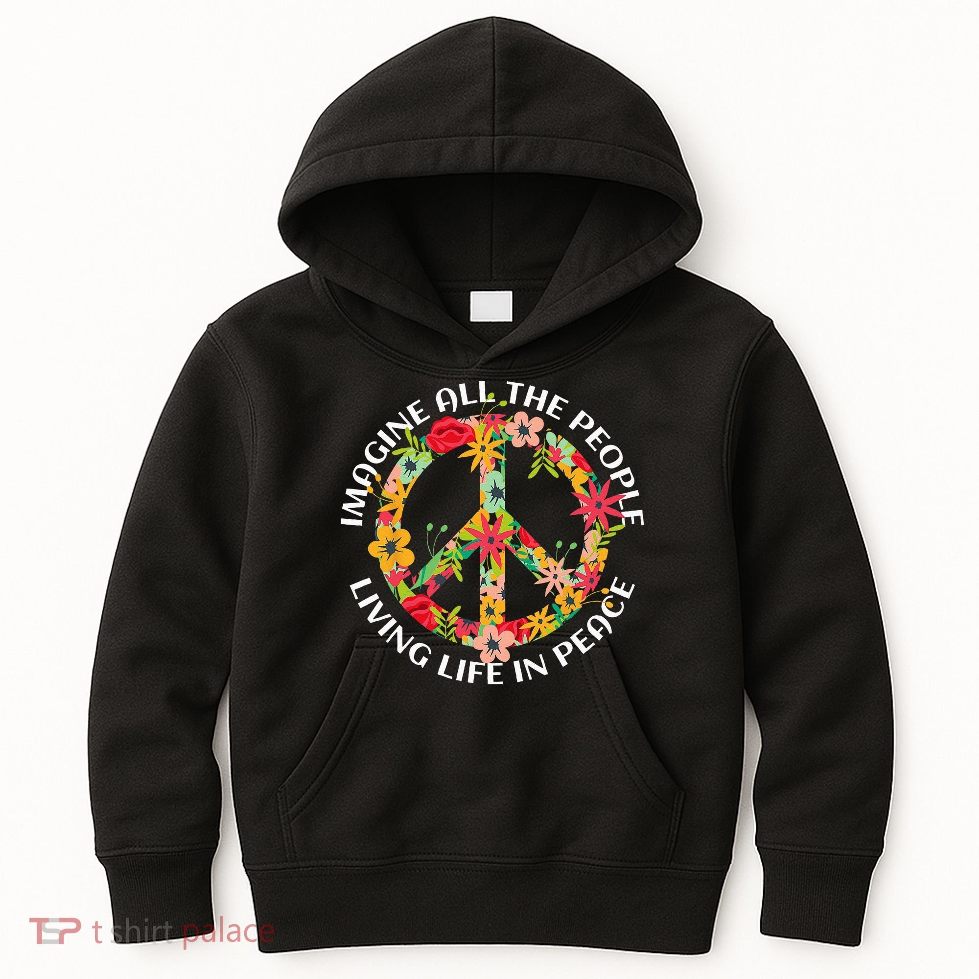 Imagine All The People Living Life In Peace Kids Hoodie