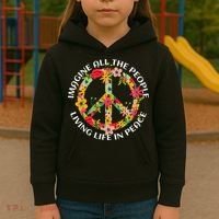 Imagine All The People Living Life In Peace Kids Hoodie thumb 3