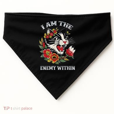 I Am The Enemy Within Cat Kamala Harris 2024 Merch USA-Made Doggie Bandana