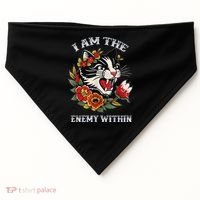 I Am The Enemy Within Cat Kamala Harris 2024 Merch USA-Made Doggie Bandana thumb 0