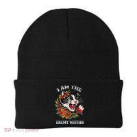 I Am The Enemy Within Cat Kamala Harris 2024 Merch Beanie thumb 0
